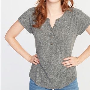 NWT linen blend dolman sleeve Henley